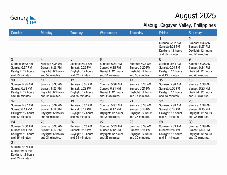Alabug August 2025 sunrise and sunset calendar in PDF, Excel, and Word