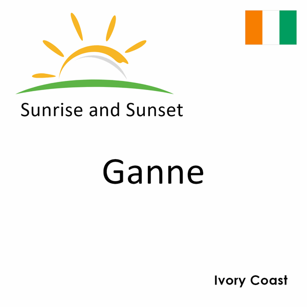 Sunrise and sunset times for Ganne, Ivory Coast