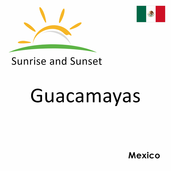 Sunrise and sunset times for Guacamayas, Mexico