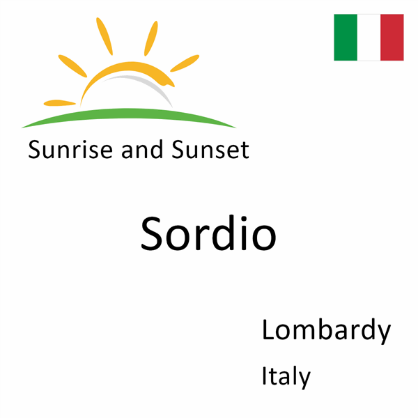 Sunrise and sunset times for Sordio, Lombardy, Italy